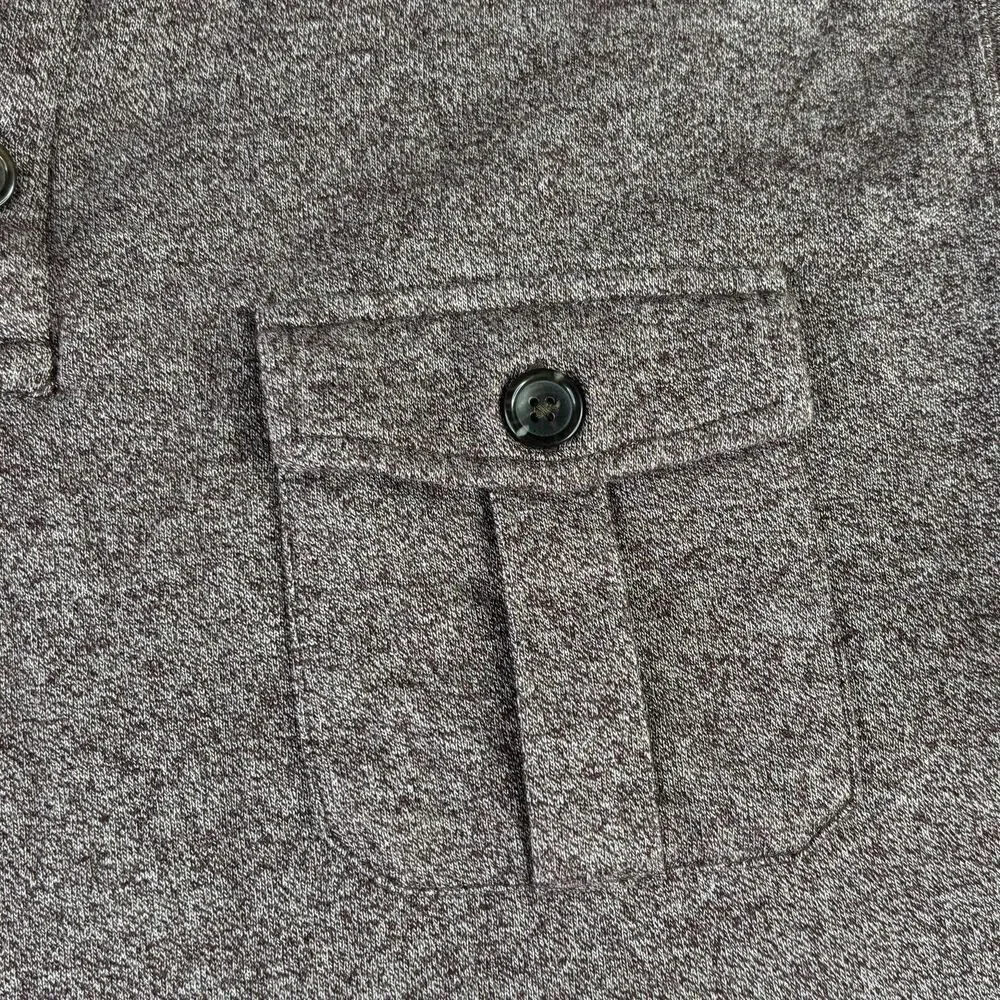 Banana Republic‎ Sweater Mens XL Burgundy Heather Mock Neck Button Henley Pocket